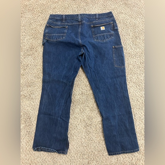 Carhartt Rugged Flex Relaxed Fit 5 Pocket Utility Jean Blue Cotton Mens Sz 42x30 - Picture 1 of 9